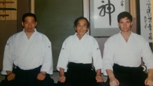 Peter Lindsay (R) with Abe Sensei (M)